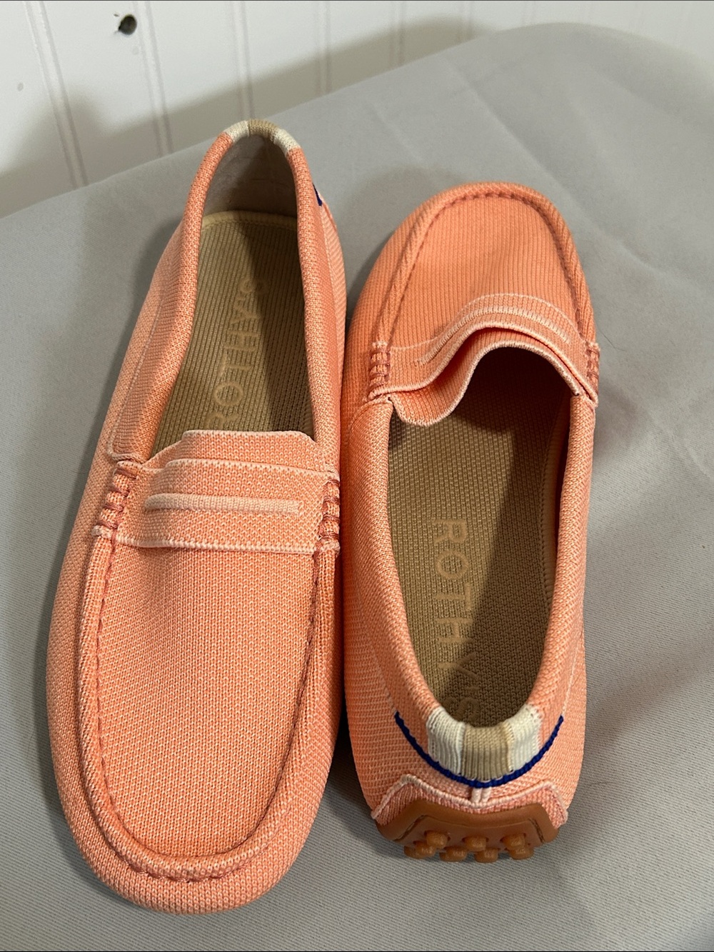 Rothy's Coral/Peach Knit “The Daily Driver” Loafers  Sz: 8 - Picture 5 of 10